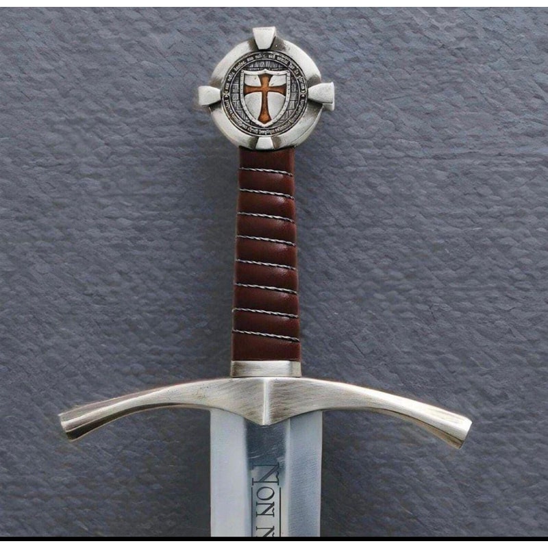 Medieval Crusader Knight Sword Replica With Leather Scabbard Handmade European Sword 3