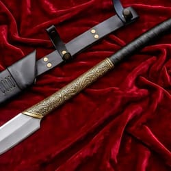 handmade viking short spear with engraved brass & leather collectible design