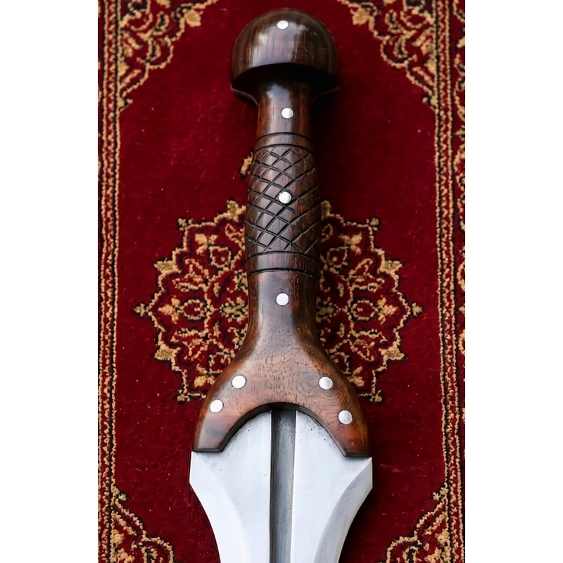 Handmade Steel Fantasy Sword Medieval Warrior Blade With Leather Sheath Cosplay Prop 3
