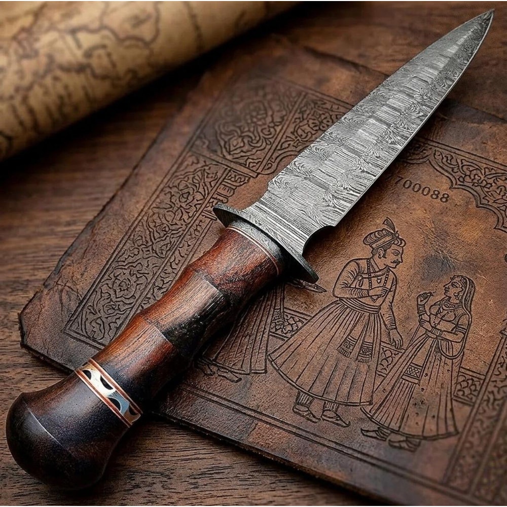 Premium Damascus Steel Bushcraft Hunting Knife Handmade Camping Blade 0