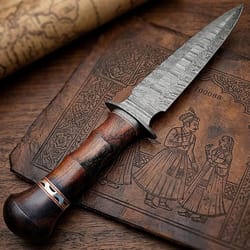premium damascus steel bushcraft hunting knife handmade camping blade