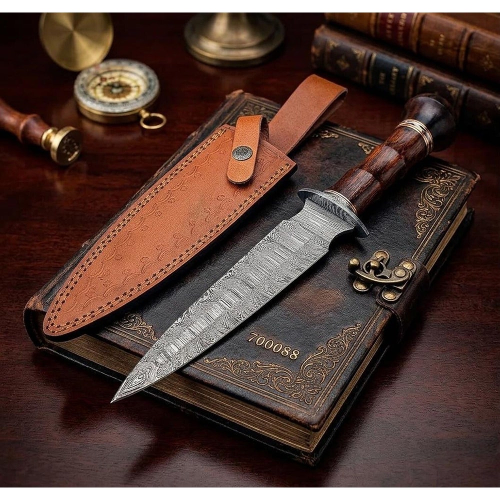 Premium Damascus Steel Bushcraft Hunting Knife Handmade Camping Blade 2