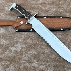 hand forged bowie knife antler grip high carbon steel blade gift for collectors
