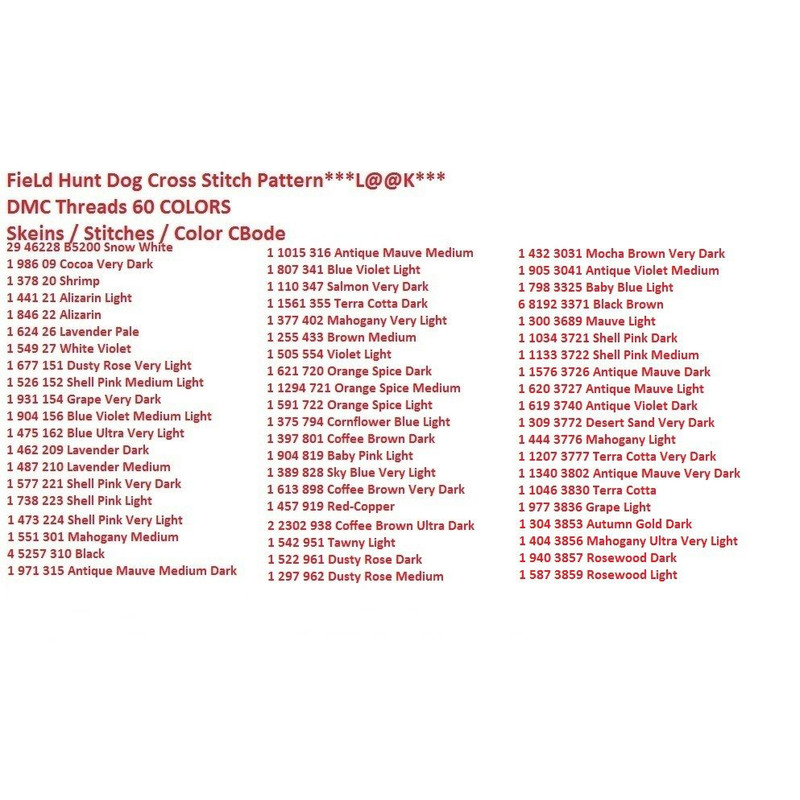 Field Hunt Dog Cross Stitch Pattern LOOK 11