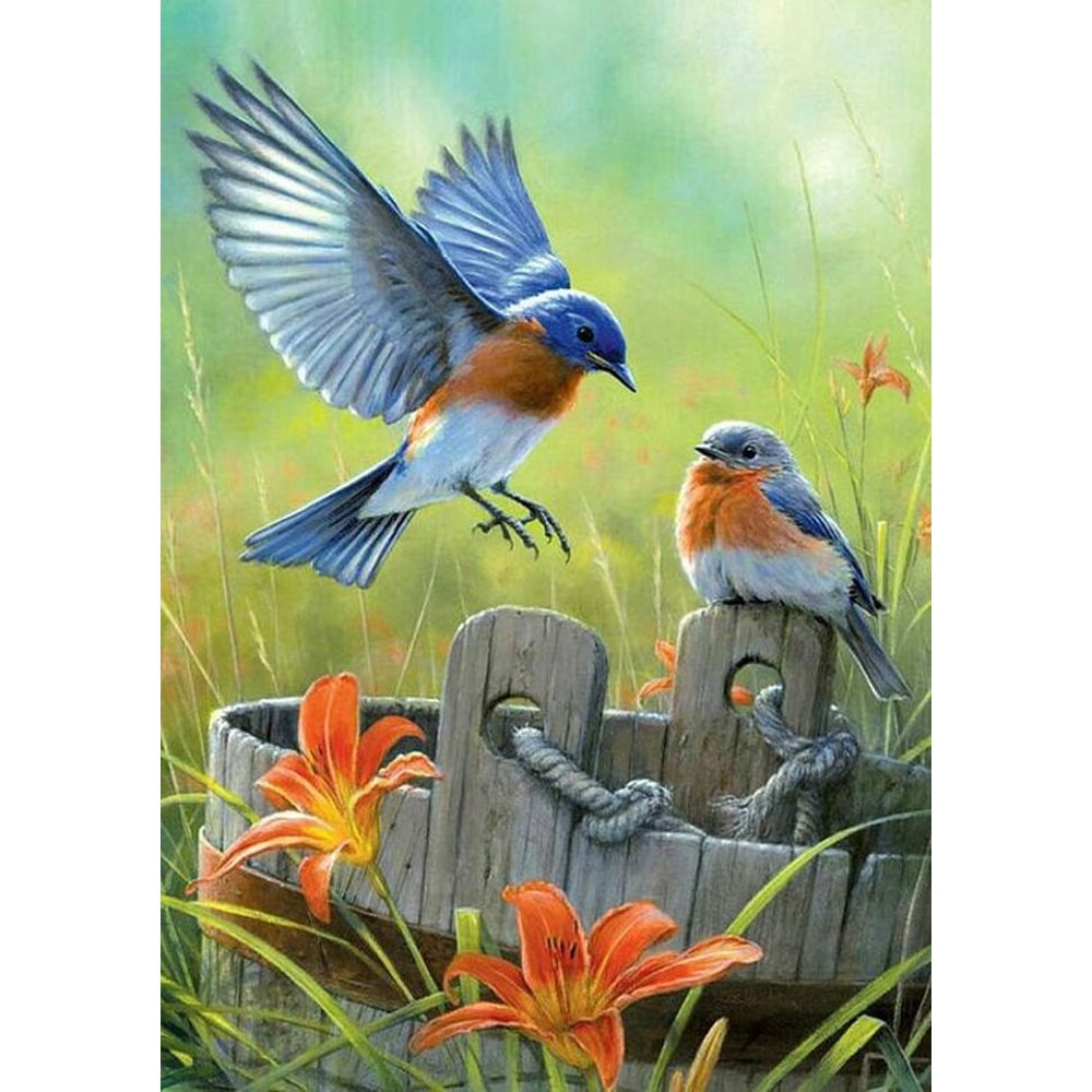 Lillys Blue Birds Cross Stitch Pattern LOOK 0
