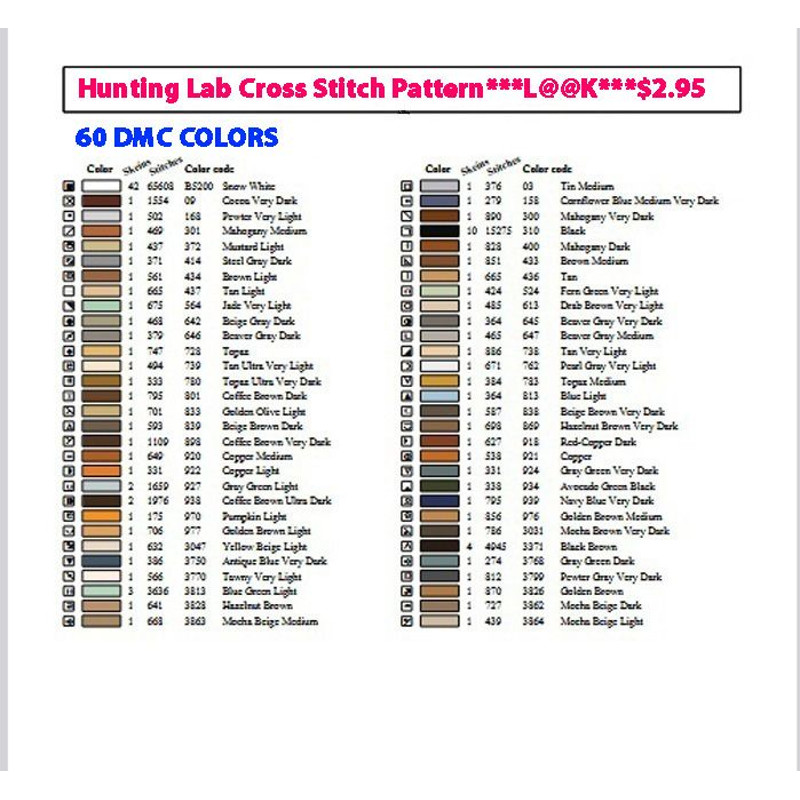Hunting Lab Cross Stitch Pattern LOOK 13