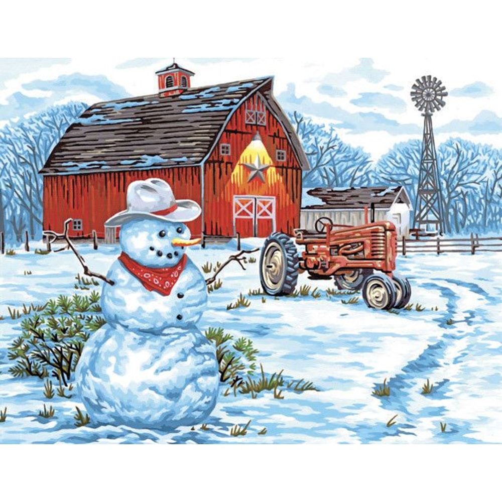 Country Snowman Cross Stitch Pattern LOOK 0