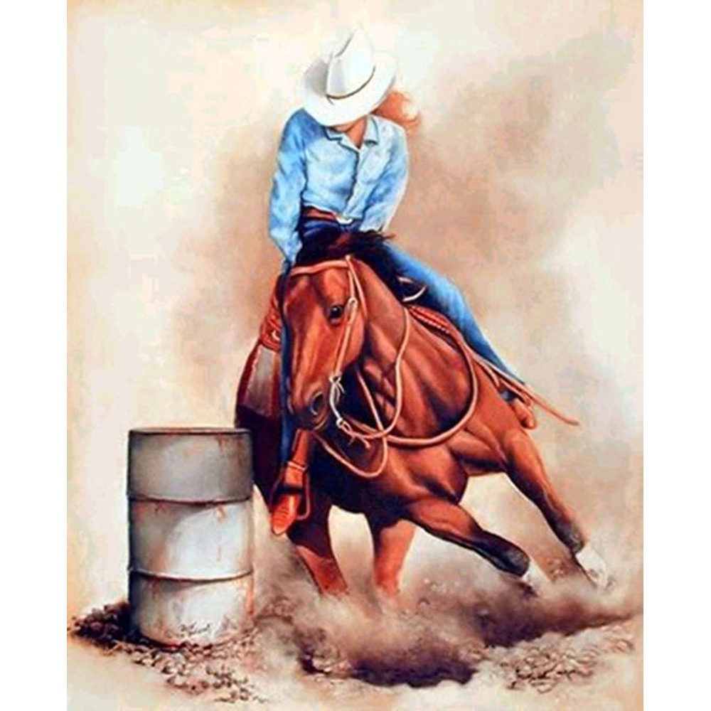 Barrel Racing Horse Cross Stitch Pattern LOOK 0