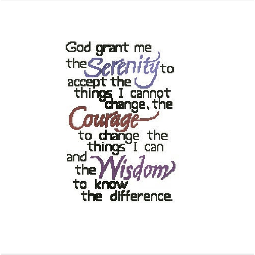 Serenity Prayer Short Version Cross Stitch Pattern 100 1