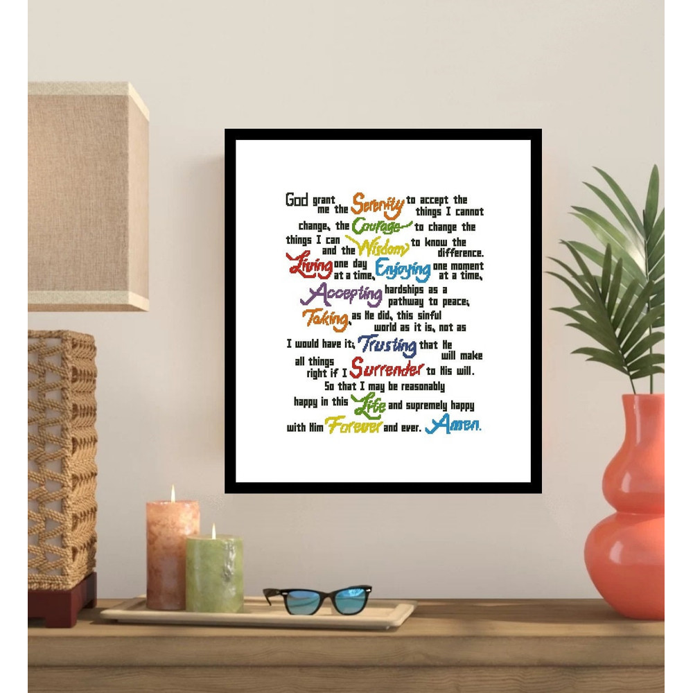 Serenity Prayer Full Version Cross Stitch Pattern 100a 0