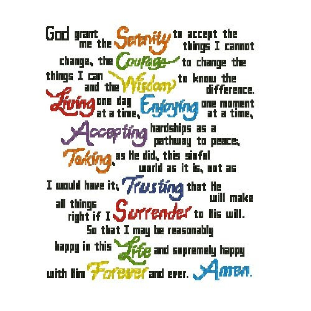 Serenity Prayer Full Version Cross Stitch Pattern 100a 1