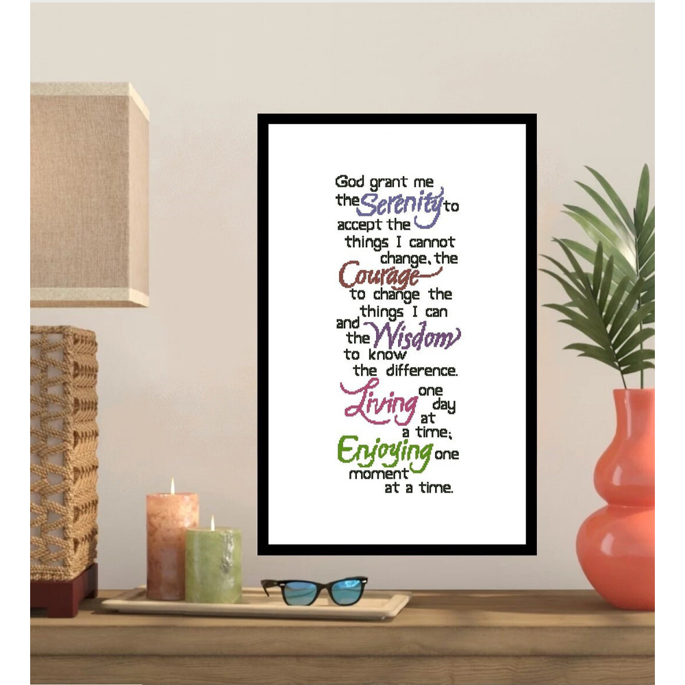 Serenity Prayer Half Version Cross Stitch Pattern 100b 0