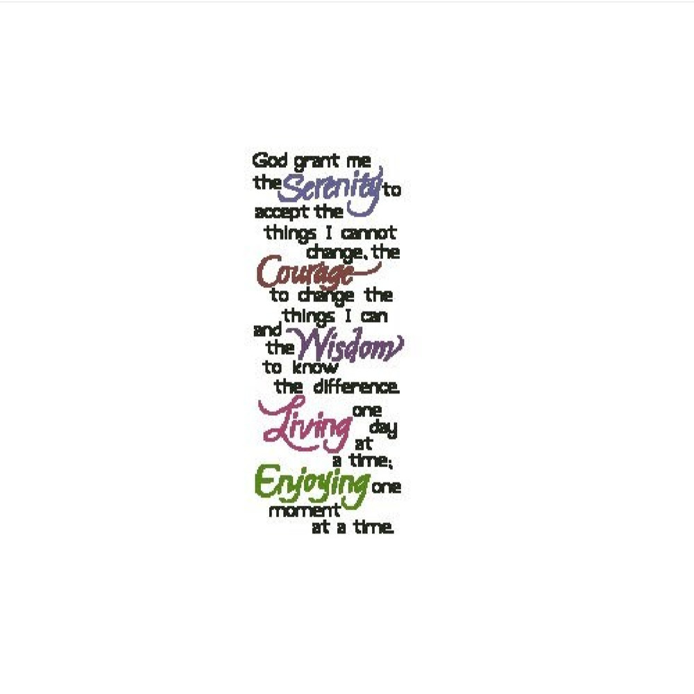 Serenity Prayer Half Version Cross Stitch Pattern 100b 1