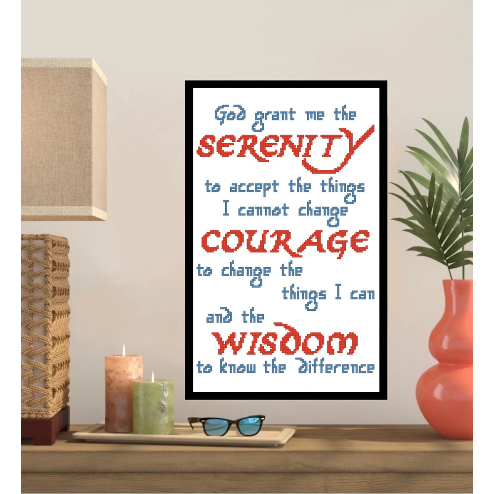 Serenity Prayer Half Version Cross Stitch Pattern 100c 0