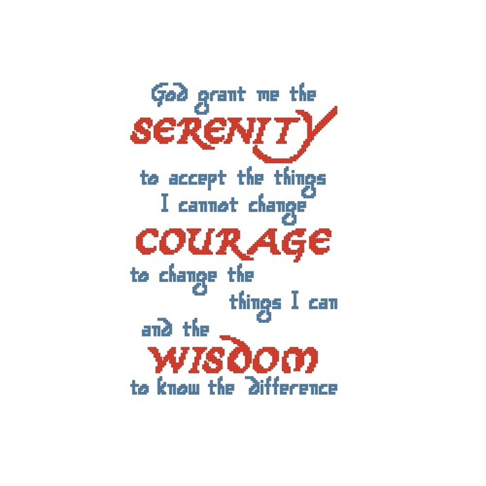Serenity Prayer Half Version Cross Stitch Pattern 100c 1
