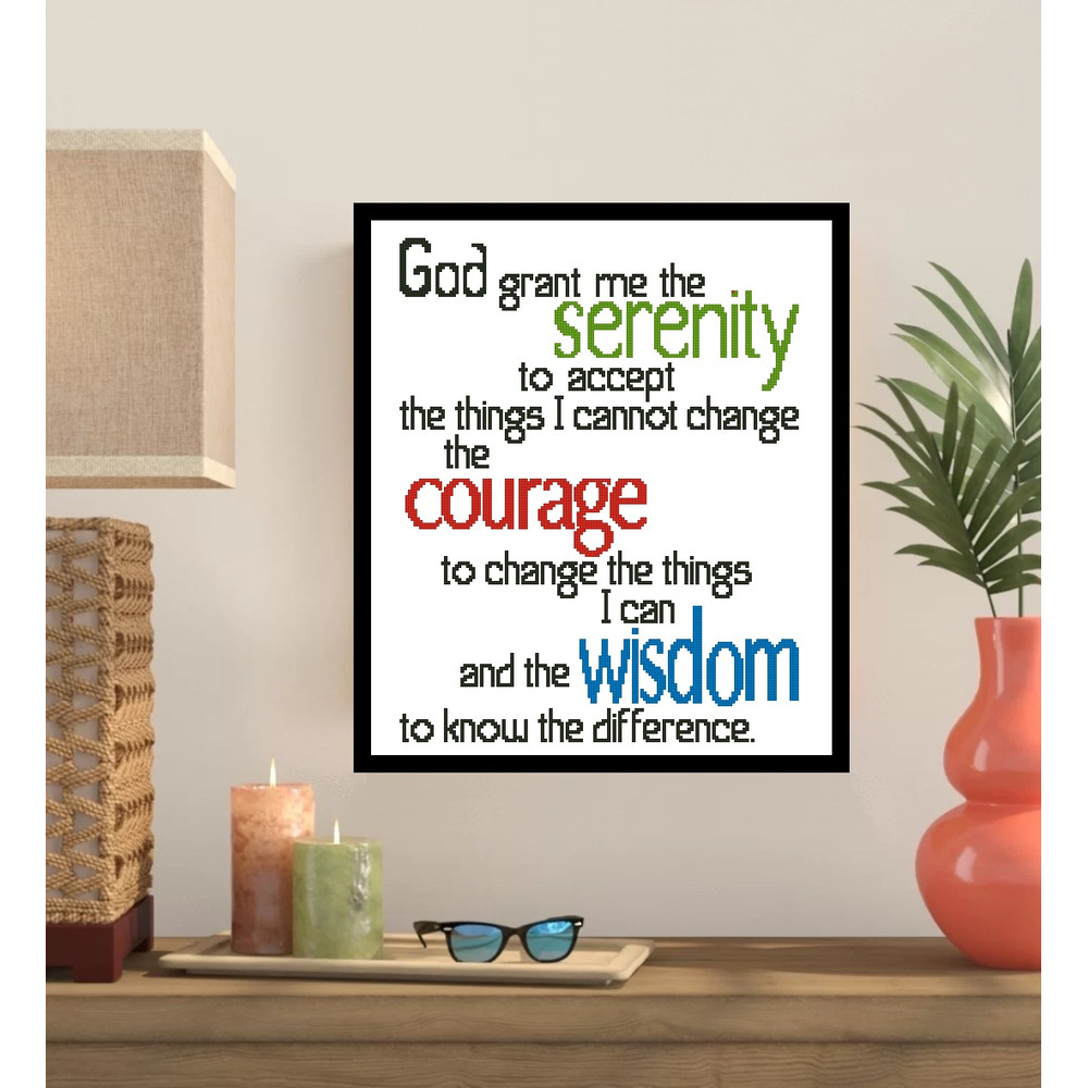 Serenity Prayer Half Version Cross Stitch Pattern 100d 0