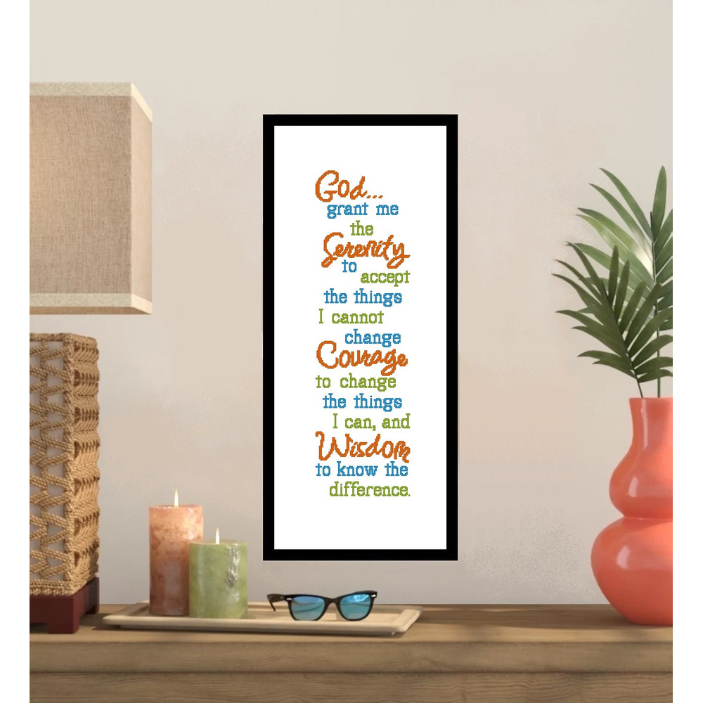 Serenity Prayer Short Version Cross Stitch Pattern 106 0