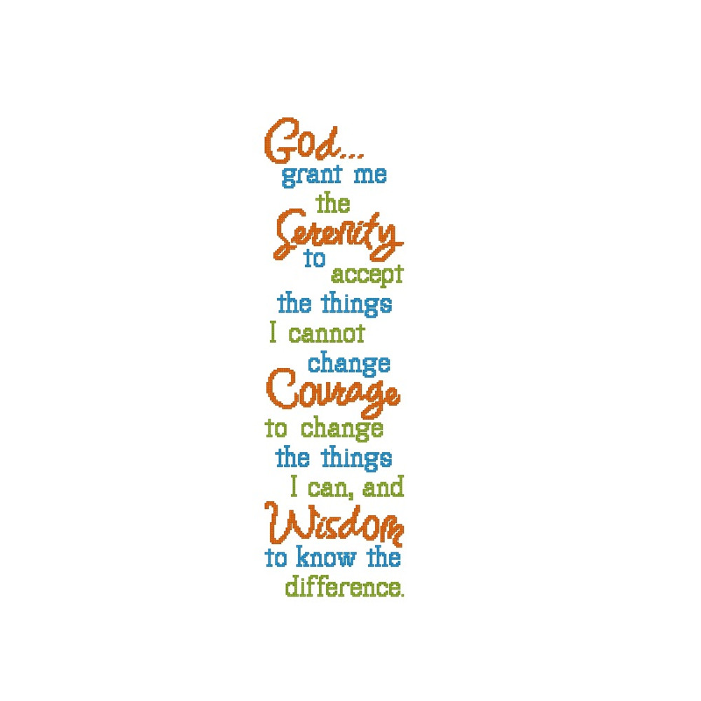 Serenity Prayer Short Version Cross Stitch Pattern 106 1