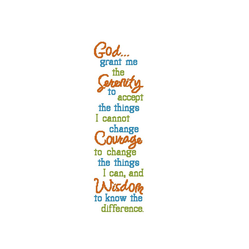 Serenity Prayer Short Version Cross Stitch Pattern 106 1