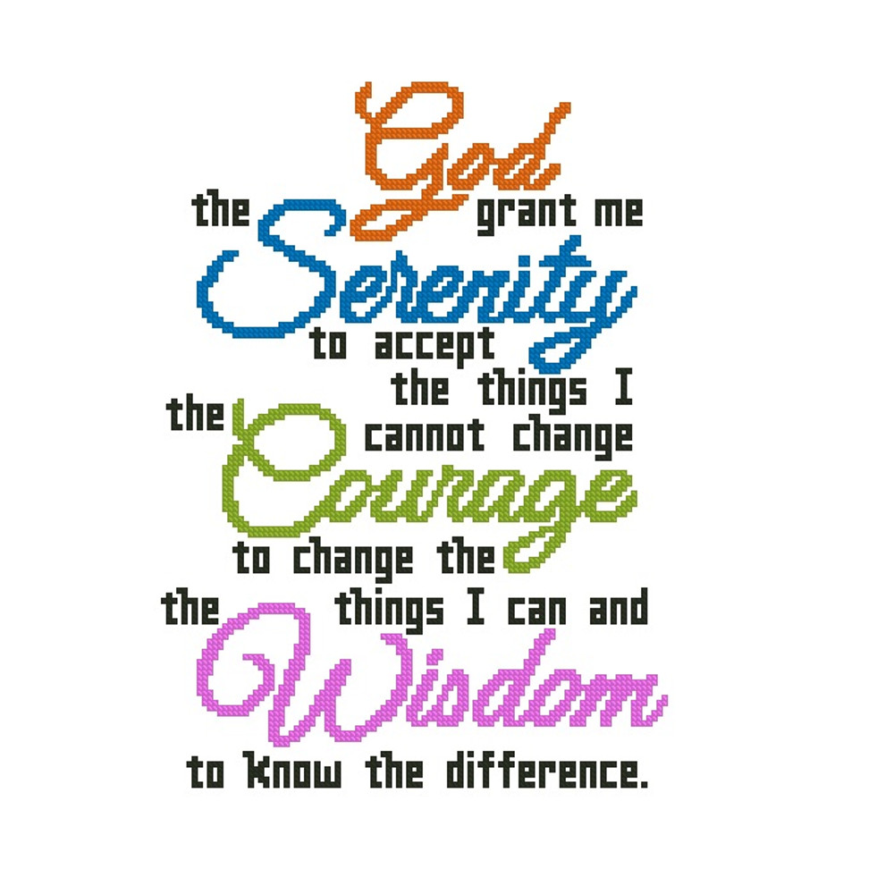 Serenity Prayer Short Version Cross Stitch Pattern 141 1