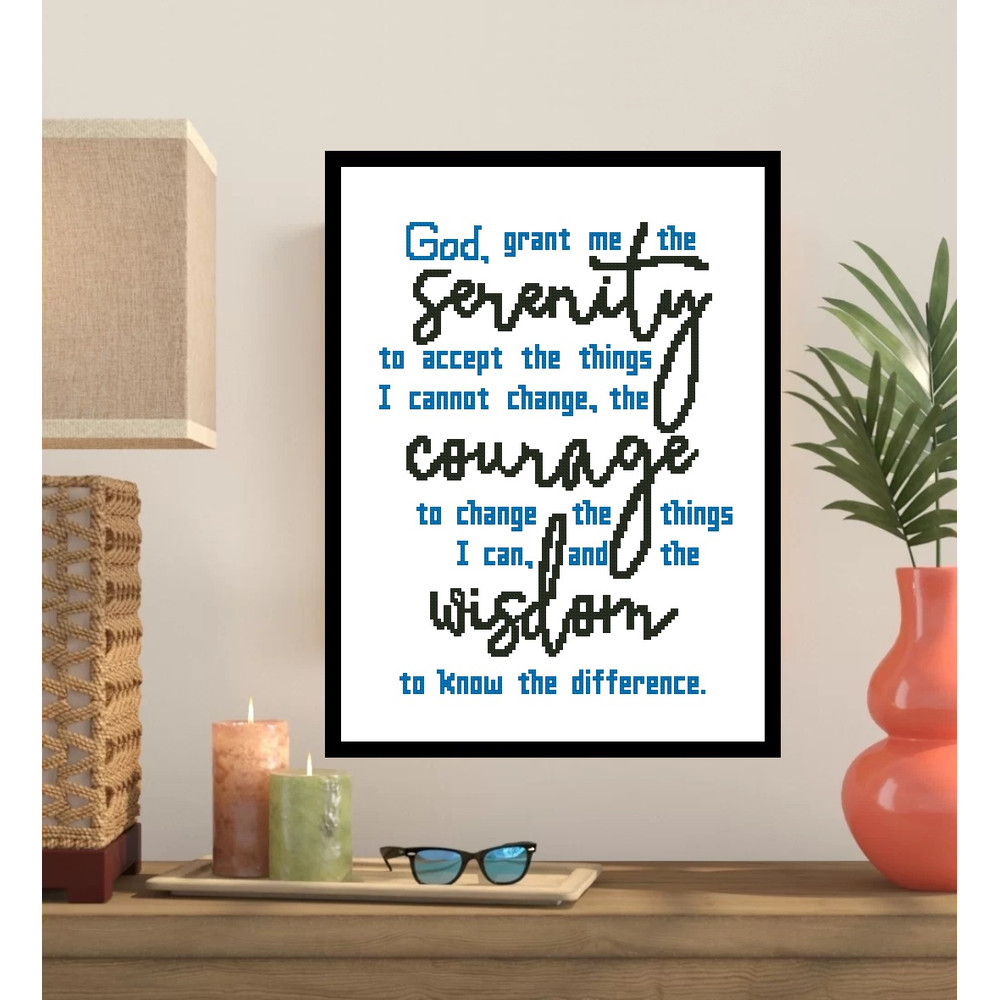 Serenity Prayer Short Version Cross Stitch Pattern 142 0
