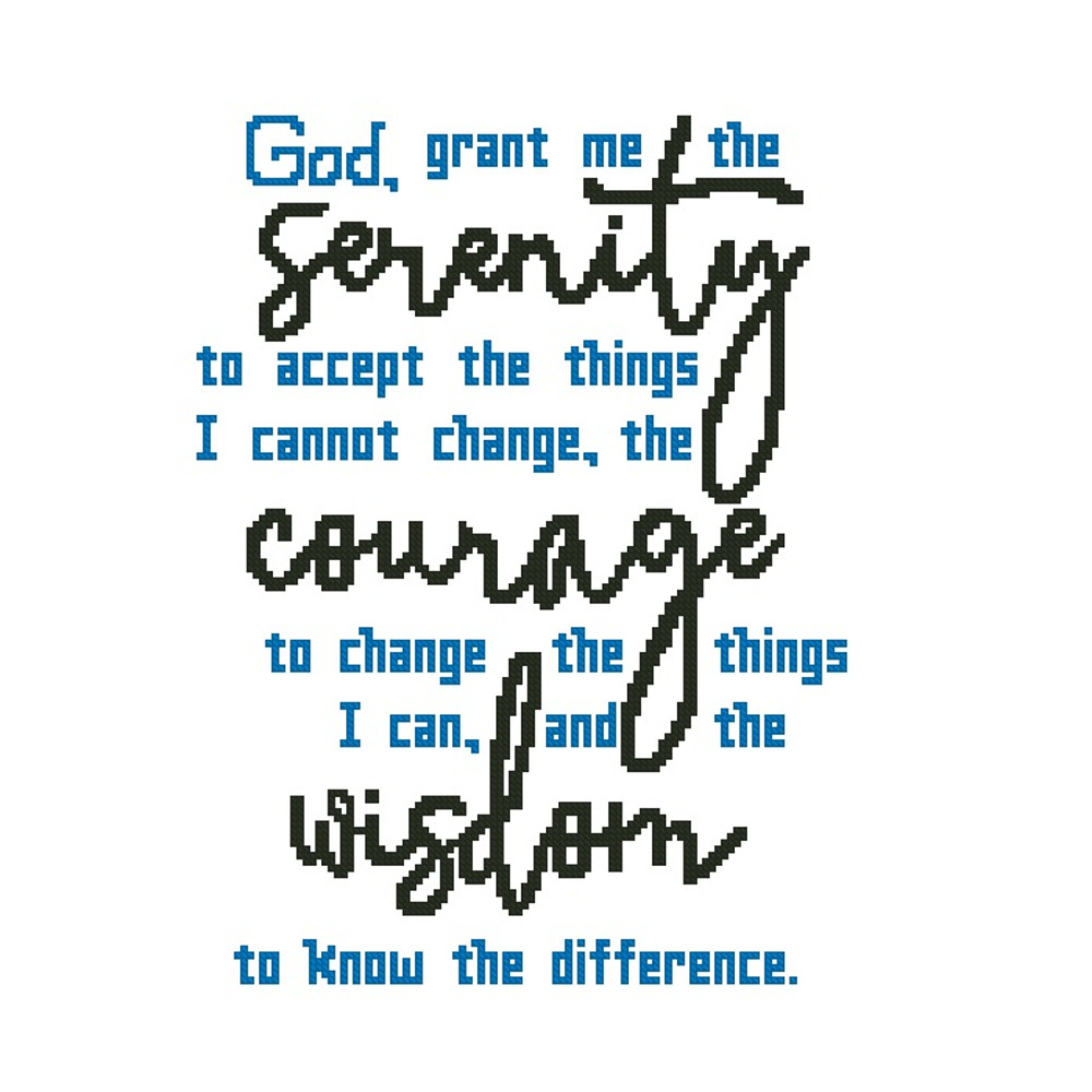 Serenity Prayer Short Version Cross Stitch Pattern 142 1
