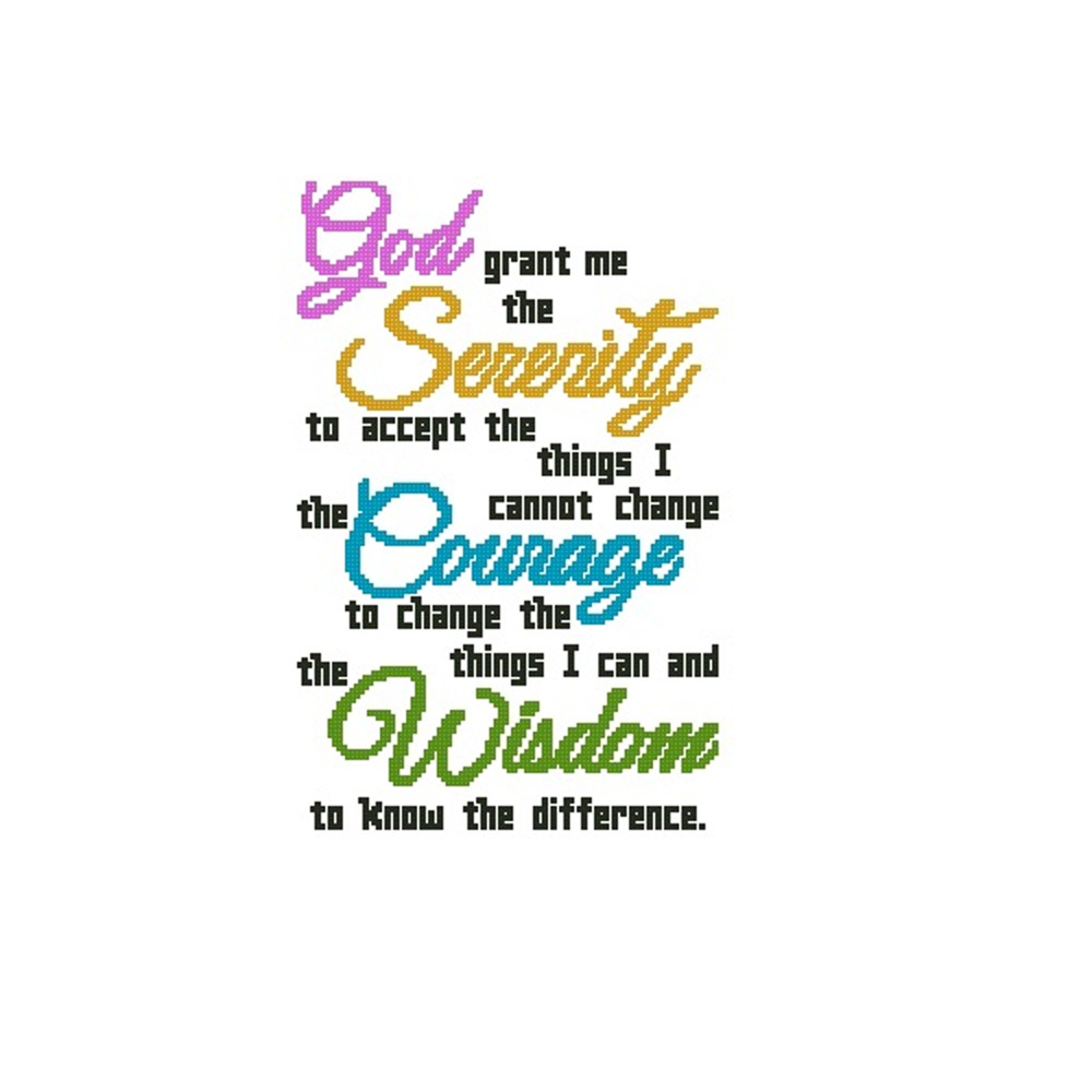 Serenity Prayer Short Version Cross Stitch Pattern 170 1