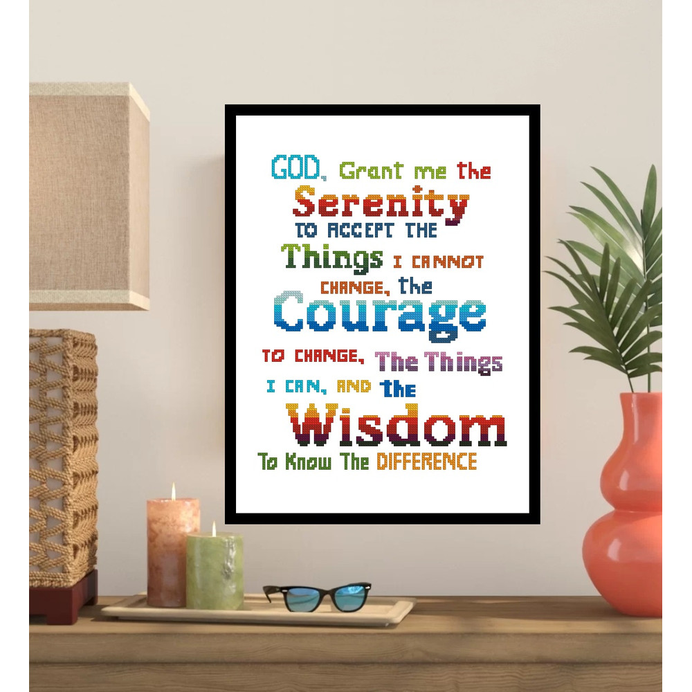 Serenity Prayer Short Version Cross Stitch Pattern 171 0