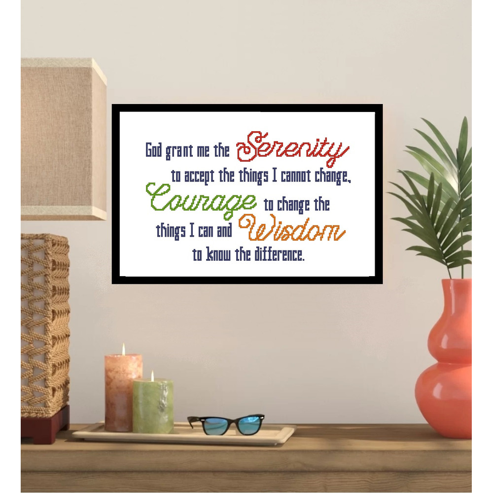Serenity Prayer Short Version Cross Stitch Pattern 276 0