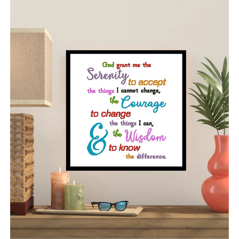 Serenity Prayer Short Version Cross Stitch Pattern 277 0