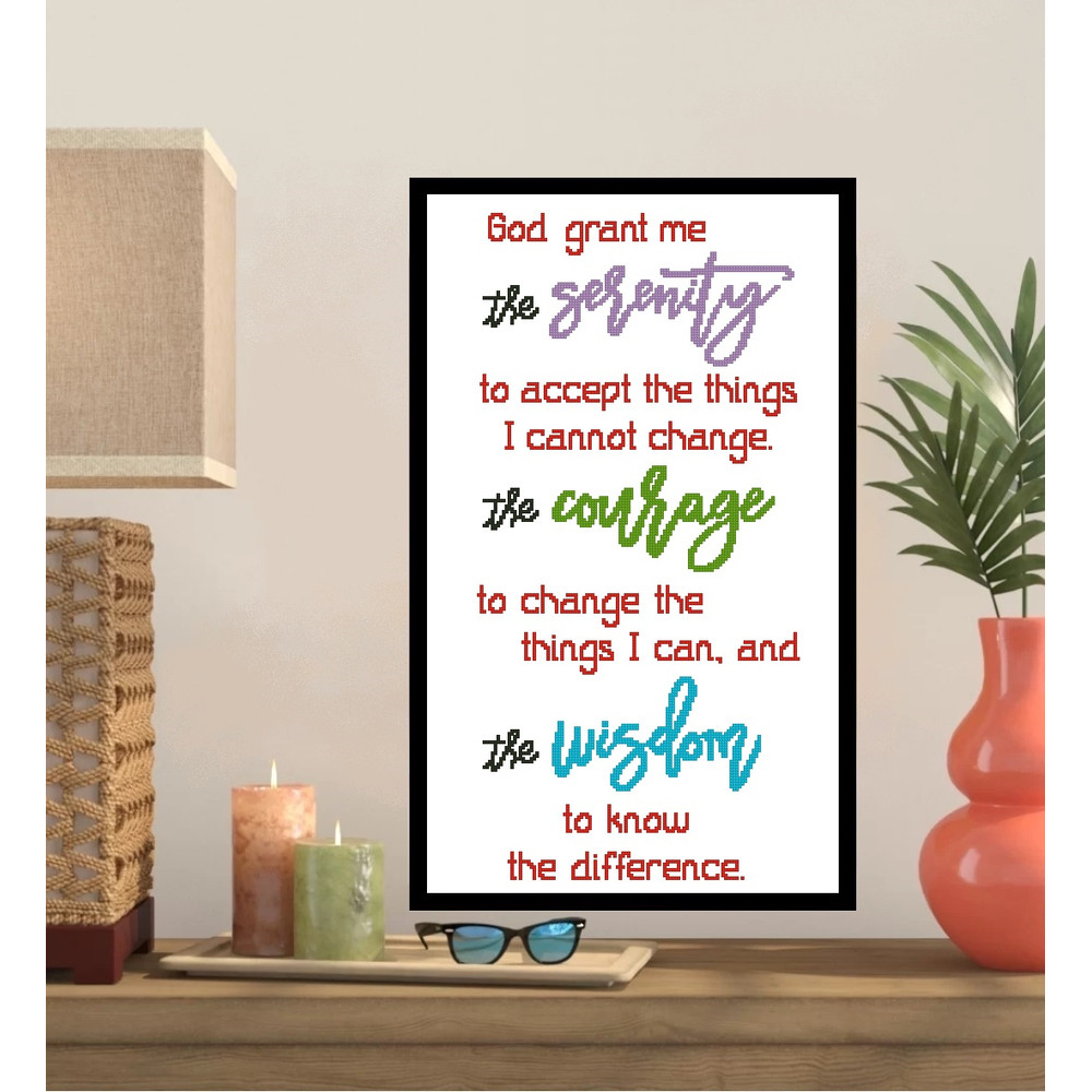 Serenity Prayer Short Version Cross Stitch Pattern 278 0