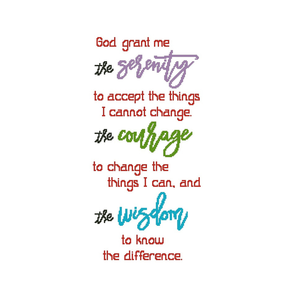 Serenity Prayer Short Version Cross Stitch Pattern 278 1