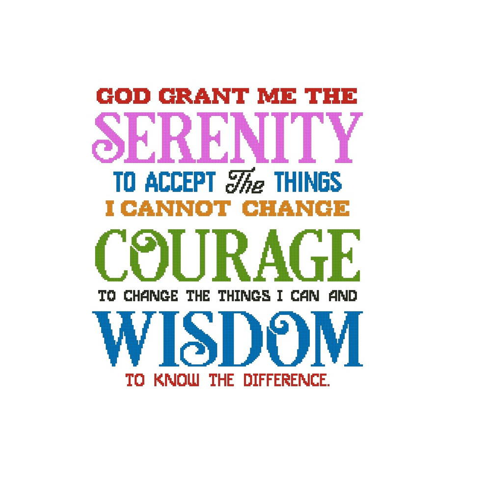 Serenity Prayer Short Version Cross Stitch Pattern 280 1