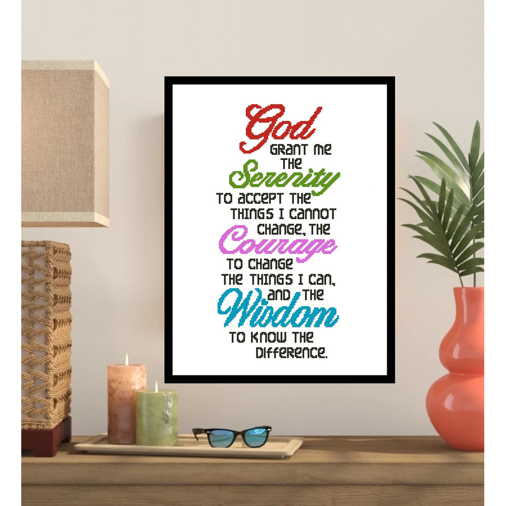 Serenity Prayer Short Version Cross Stitch Pattern 282 0