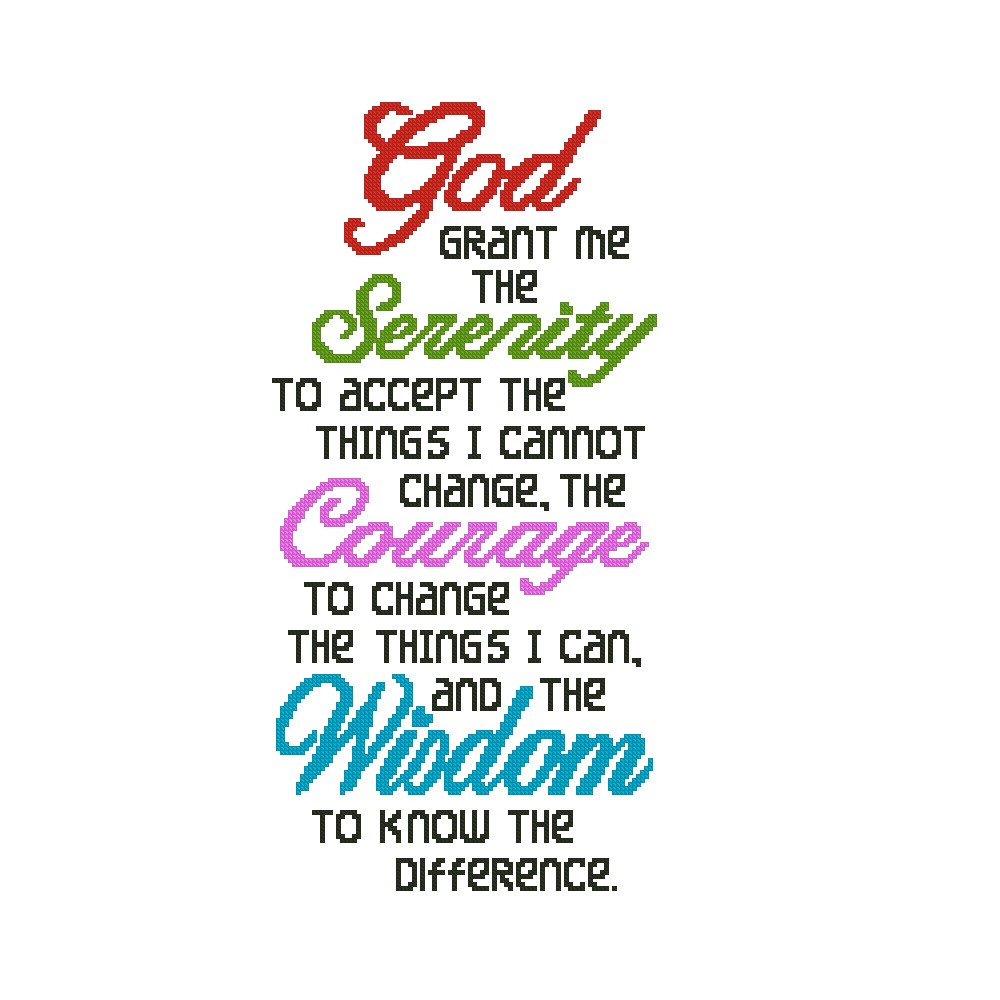 Serenity Prayer Short Version Cross Stitch Pattern 282 1
