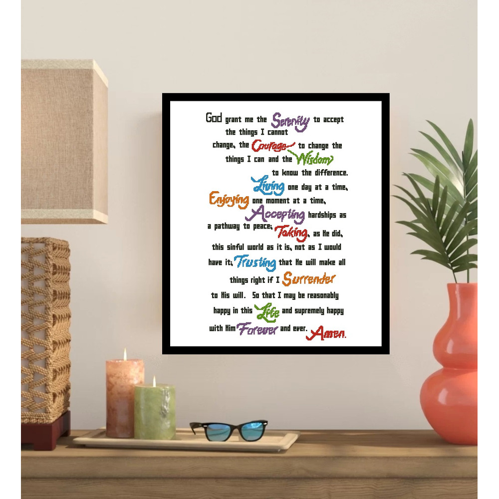 Serenity Prayer Full Version Cross Stitch Pattern 337 0