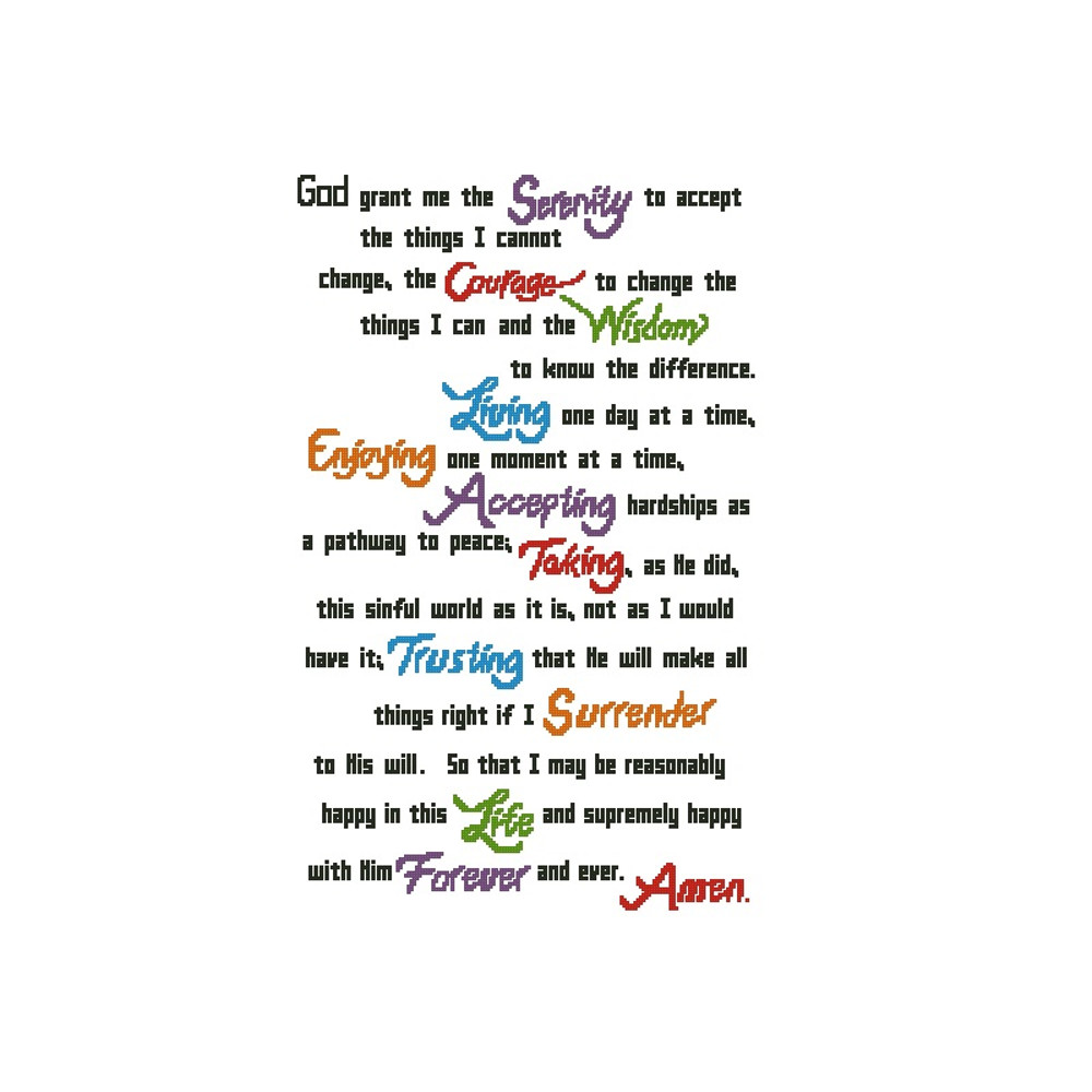 Serenity Prayer Full Version Cross Stitch Pattern 337 1