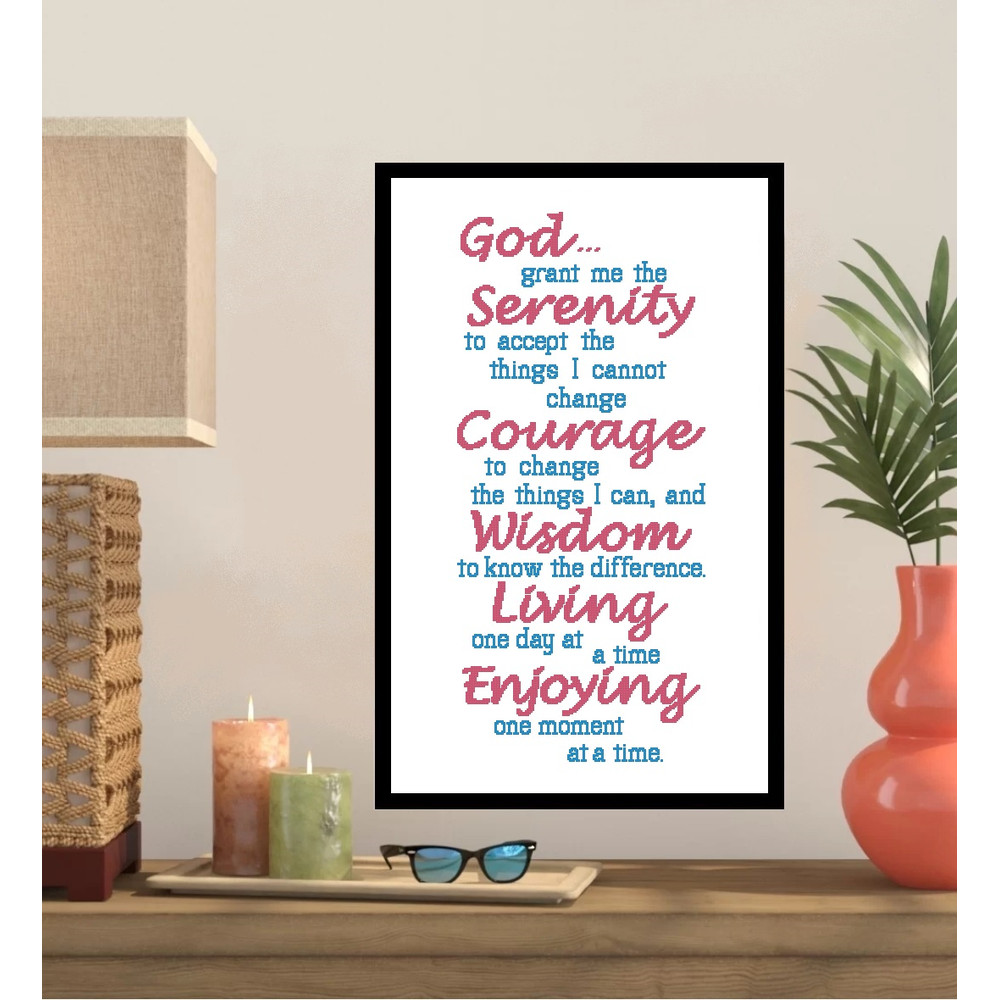 Serenity Prayer Half Version Cross Stitch Pattern 366 0