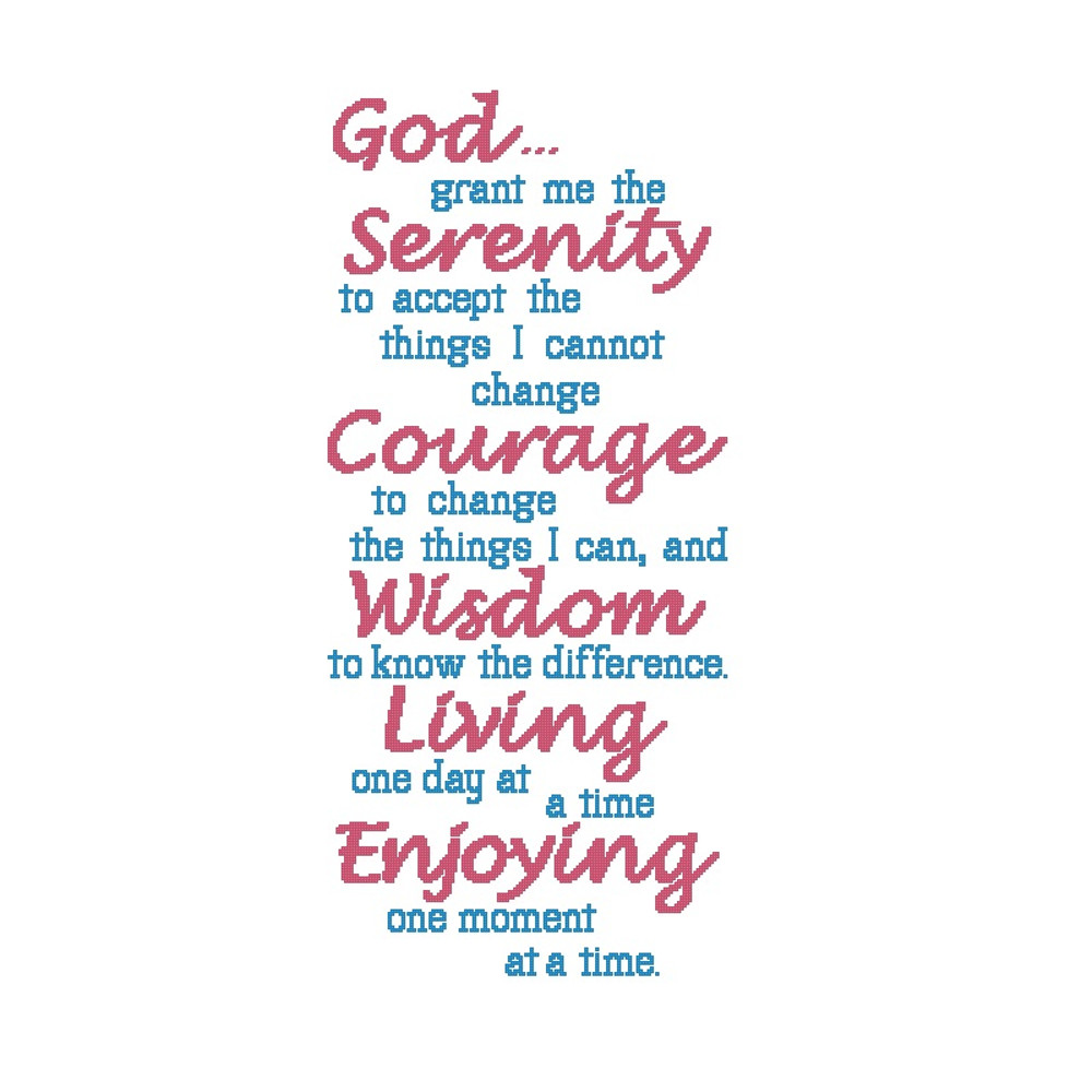 Serenity Prayer Half Version Cross Stitch Pattern 366 1