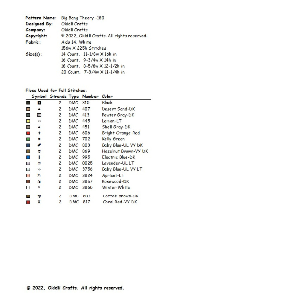 The Big Bang Theory Cross Stitch Pattern 180 2