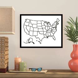 usa map outline cross stitch pattern -125
