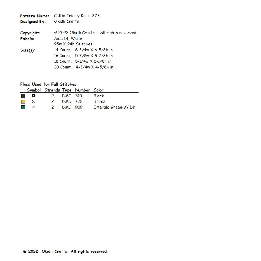 Celtic Trinity Knot Cross Stitch Pattern 373 2