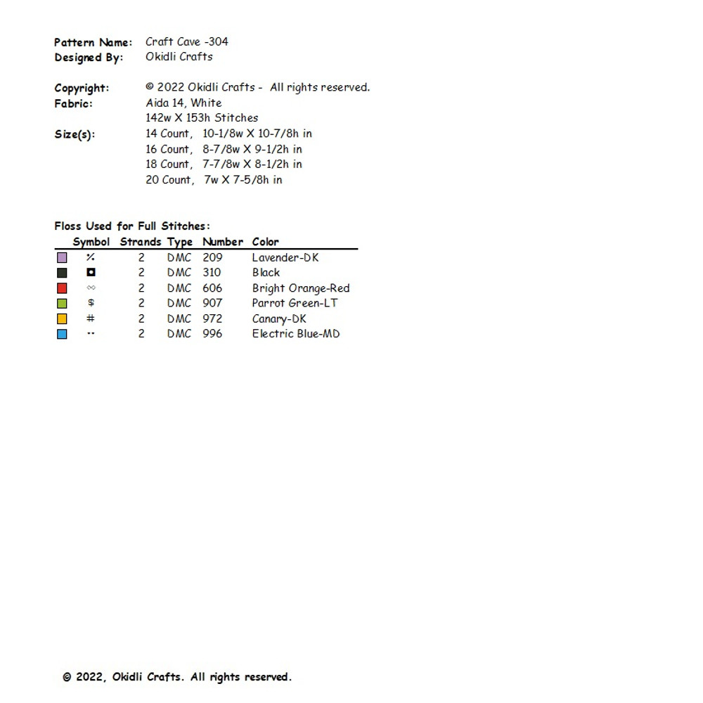 Craft Cave Cross Stitch Pattern 304 2