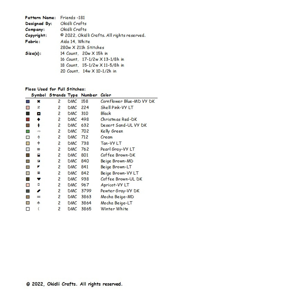 Friends Cross Stitch Pattern 181 2
