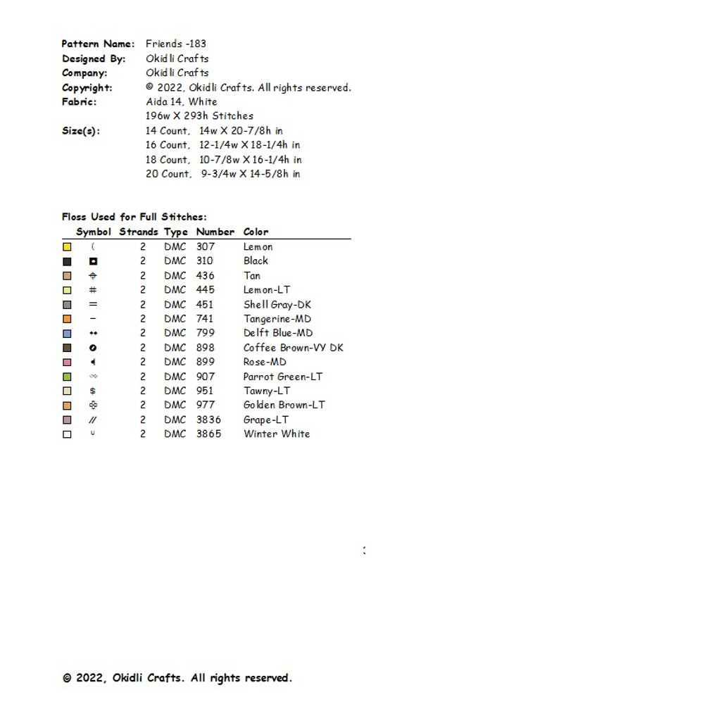 Friends Cross Stitch Pattern 183 2