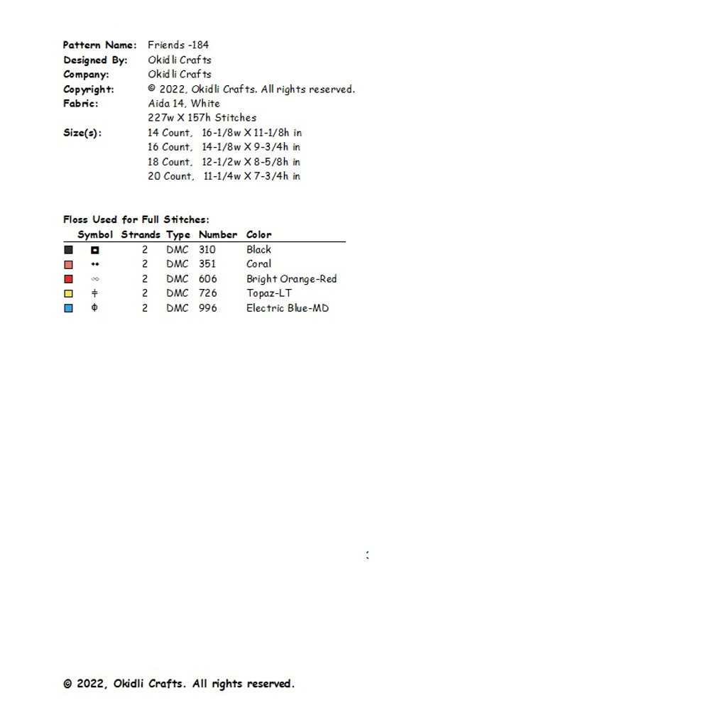 Friends Cross Stitch Pattern 184 2