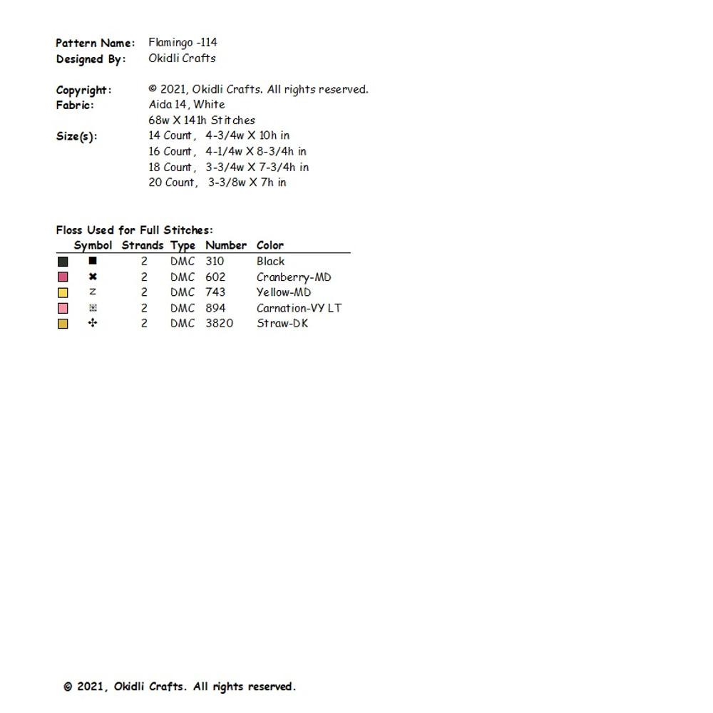 Flamingo Cross Stitch Pattern 114 2
