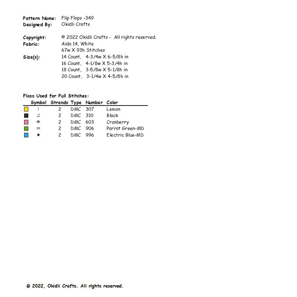 Flip Flops Cross Stitch Pattern 349 2