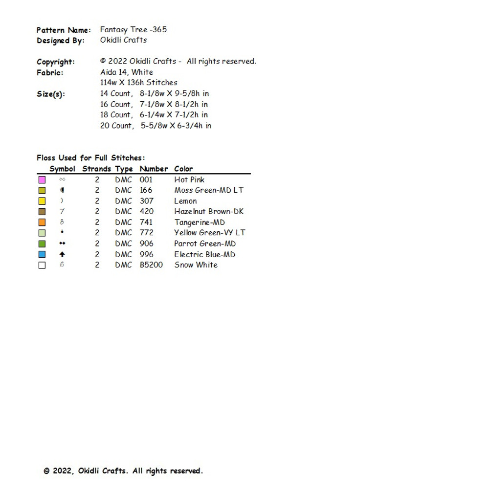 Fantasy Tree Cross Stitch Pattern 365 2