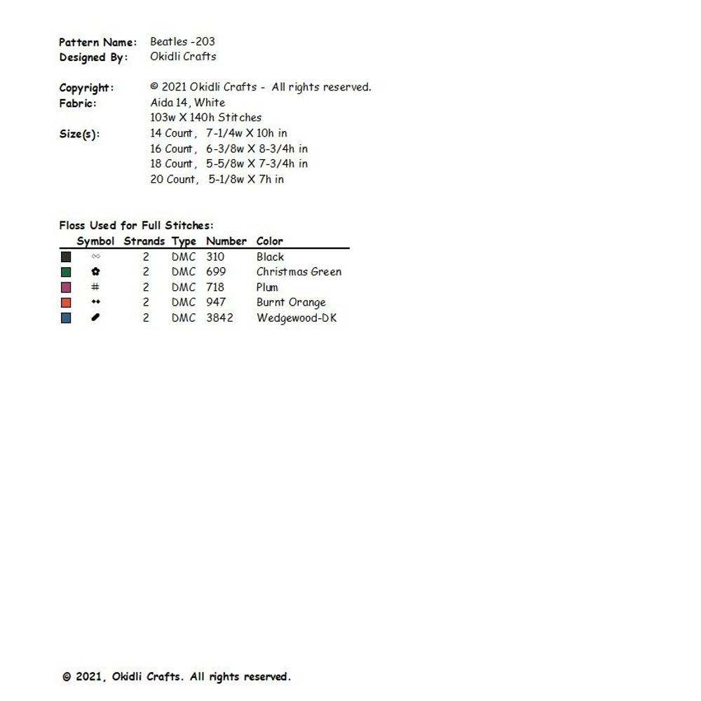 Beatles Cross Stitch Pattern 203 2